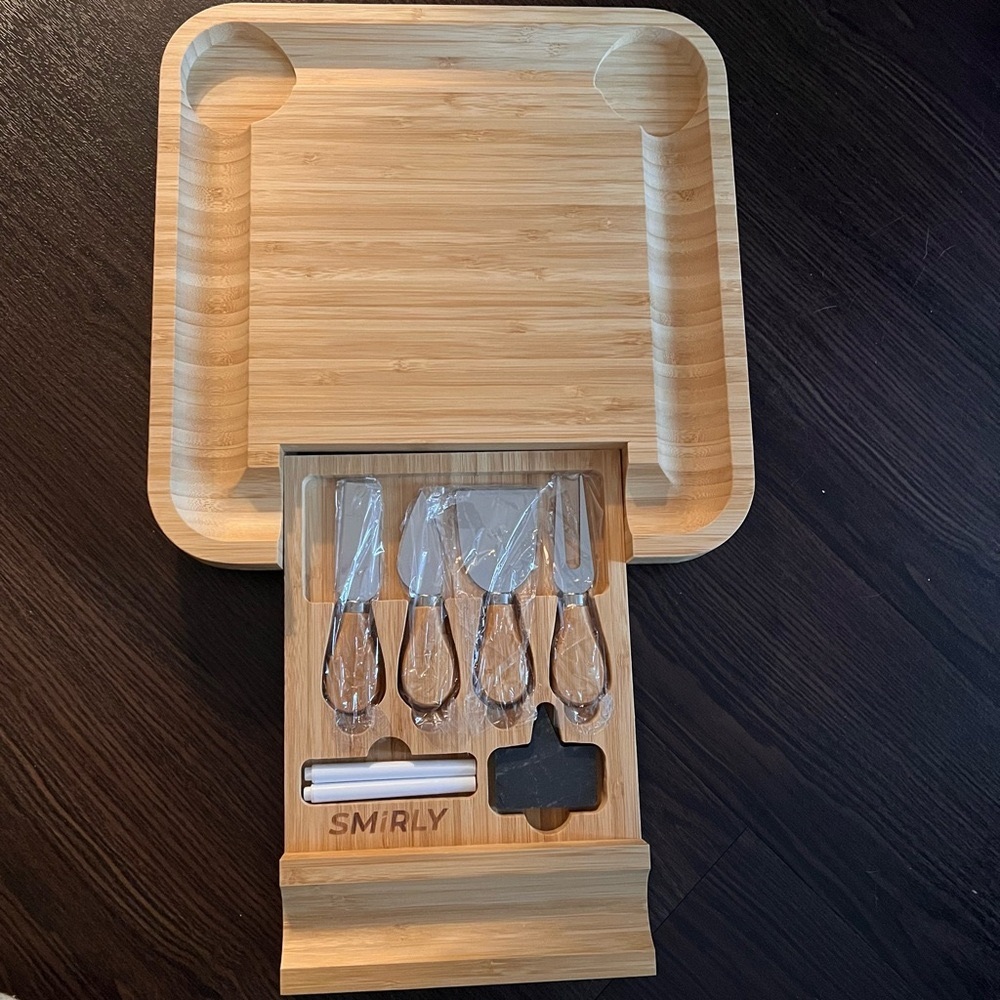 Charcuterie Platter Serving Tray Bamboo Cheese Board NEW